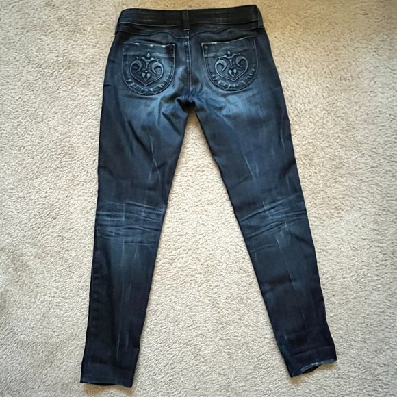 Siwy Hannah Rapture Wash Skinny Distressed Signature Embroidered Pocket Jeans 26 - Picture 3 of 4